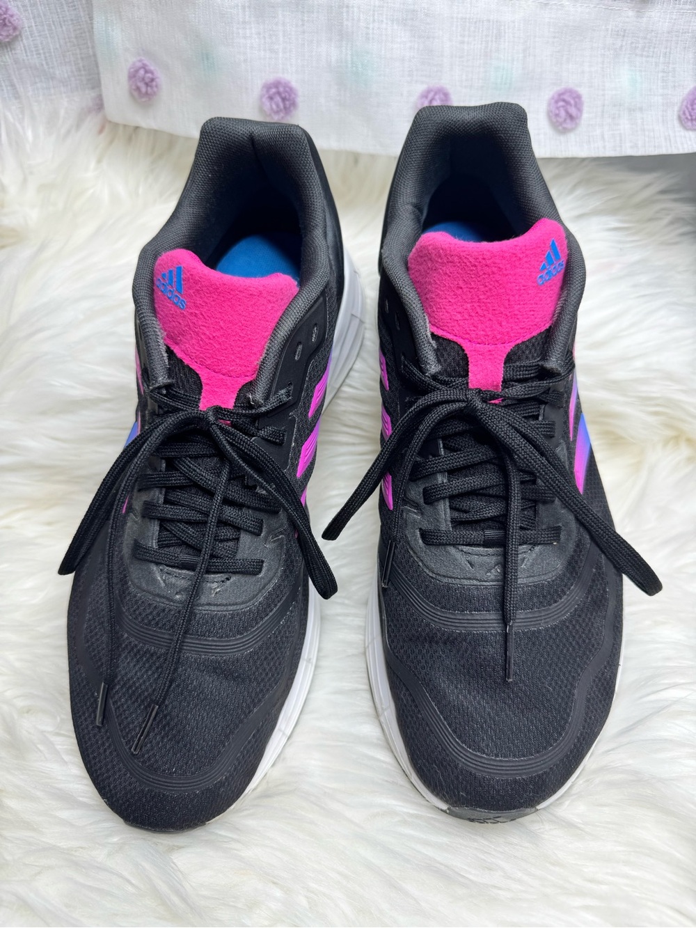 adidas Women's Black and Hot Pink Running Shoes